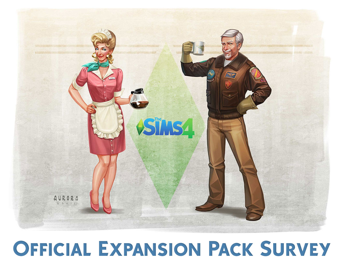 honeywellsims4news:
THE SIMS 4:  Expansion Pack Survey
There’s a new The Sims 4 survey out (it’s by invitation only, check your email) that includes descriptions for seven potential expansion packs.
Popular expansion packs from the last survey (University, Pets, Seasons and Hobbies) were excluded this time.  While the less popular expansion pack ideas (Rise to Fame, Careers and Crime-Justice) were re-worked and included again in this survey.   Of note, this is the first survey to include a Business expansion pack. 
And for the second time there’s no mention of a Generations type expansion pack — which could mean it’s the first expansion pack and is already in development so there’s no point of including it in a survey.  Or not.  Time will tell.  The unannounced first expansion pack is speculated to be released March 2015.  
ACTIVE CAREERS
Your Sims will have the chance to experience a variety of fully interactive careers that provide exciting gameplay and opportunities for you to tell all new stories.  Directly control your Sims’ every action while they’re on the job and watch as they create new inventions as a Scientist, help cure other Sims as a Doctor, or solve crimes as a Detective amongst other career options.Details/Features
Doctor Career:  As a Doctor you’ll be able to examine and treat patients, perform surgery, and deliver babies - all within the new Hospital.
Scientist Career: Create new inventions in the Science Lab, conduct experiements on yourself and others, and perhaps even uncover aliens, alien worlds, and alien technology in the dessert as a Scientist.
Detective Career:  You’ll be able to investigate unique crime scenes, book and interrogate Sims at the Police Station, and patrol the streets solving crimes as the newest detective on the block.
Office Career:  As a sales expert you’ll be working the phones, gossiping in the lunch room, playing office pranks on your boss, and closing big deals.
Maid Career:  As a maid for hire you’ll be helping Sims keep their homes clean, but you’ll also be learning their deepest secrets in the process.
Personal Stylist Career:  Become a personal shopper and outfit your clients with the latest fashions in clothing, makeup, and accessories.
Architect Career:  Using Build Mode, you’ll get to design and build houses and venues for all of your neighbors and fellow citizens of your town - for a fee of course.
Interior Decorator:  With an eye for interior design, you’ll get to design Styled Rooms for all of your clients.
New Neighborhoods:  Travel to and explore new career based neighborhoods that have offices, hospitals, etc., as well as new collectibles that will help you get the job done right.
BUSINESS OWNERExperience the life of an entrepreneur in The Sims 4.  Build a variety of different business types and manage both employees and customers alike.  Create unique products, imbue them with special sentimental valies, and run your business as you see fit. Details/Features
Create &amp; Manage A Business:  Design a store to attract the right customers, fill it with the right items to drive sales, manage the business by hiring and firing employees, and advertise to gain more customers.
Create A clothing Boutique:  Assemble custom fashions to sell in your own clothing boutique.
Art Gallery:  Fill your art gallery with unique paintings and photographs while managing it at the same time.
Bakeries &amp; Cafes:  Create tasty treats and sell them to other Sims in your own Bakery or Cafe.
Share Your Stores:  Share your businesses with the world using the Gallery.  Can other players run your business better than you?
Photography Career:  Capture timeless memories with your camera and sell your images to the highest bidder to earn some Simoleons.
CITY LIVINGIt’s time for your Sims to experience city living.  Meet brand new neighbors and friends as your Sims live in a loft or apartment in one of the many high rise buildings.  Your Sims will be able to check out the latest bands and DJs and dance the night away in the new rooftop night clubs.  If you feel inspired, you’ll even have the opportunity to start your band and try to make it big!FAME AND FORTUNEExperience the rise to fame with your Sims!  Have your Sim become the latest A-List actress, star pop singer, or hot shot film director.  You’ll also be able to share films you create on the Gallery for other fans to enjoy.  If living the life of a star isn’t your thing, you can become a freelance photographer and make a fortune taking pictures as a paparazzi.Details/Features
Become a Celebrity:  Climb the celebrity ladder to fame and fortune.  Manage your image and online persona, sign autographs, enjoy the adoration of fans, or hide from the paparazzi.
Acting Career:  Your Sims will be able to perfom in their own movies - including action adventure, comedies, musicals, and silent films.
Singing Career:  Train those vocal chords to perfection.  Or don’t!  Being a pop singer isn’t just about being able to sing - you have to have the popularity to back it up.
Film Directing Career:  Produce that latest indie art film, or go all out for this season’s blockbuster.  When it’s complete, share it on the Gallery, and have your real life firends vote you to fame!
Photography:  Take award winning photos to help celebrities improve their image or utilize your camera to catch celebrity Sims in awkward situations as a paparazzi.
Hollywood Parties:  Throw exclusize parties and control the exclusive guest list to ensure only the A list can attend.
Explore the Studio Backlot:  Explore the Studio Backlot to discover different stages and props to utilize in your different films.
HEALTH AND WELLNESSHelp your Sims live a healthier and happier life!  Participate in all new wellness activities including emotionally soothing massages, mud baths, acupuncture, steam room saunas, and personal training.  You’ll also have the opportunity to open and manage a wellness center to spread health and happiness, while earning some extra Simoleons in the process.SUPERNATURALExplore the mysterious world of the Supernatural where you’ll be able to create vampires, elementals, or even supernatural friends to help you around the house.  You’ll also be able to discover mysterious run stones that allow you to control the elements.  However, be careful how your Sims live, or the dead may return as mischievous spirits to torment your Sims and their emotions.Details/Features
Vampires:  Play as a vampire where you can stalk, charm, or persuade other Sims to do as you wish.
Spirits:  Spirits will haunt and take over unsuspecting Sims and objects, creating surprising stories for all.
Elementals:  Play as a Sim that has the power over one of the four natural elements: Fire, Water, Earth, or Wind.
Assemble A Monster:  Discover how to assemble your very own monster and bring it to life.
Rune Collections:  Collect runes, learn their secrets, and use them to control the elements.
Added Customization:  Customize your Sims’ appearances in new ways by adjusting their fingernails and fangs, editing their tattoos, and customizing visual effects that your Sims get to bask in.
TOWN LIFECreate a vibrant and evolving new town for your Sims to explore!  Build out your town with new venues including pop-up restaurants, coffee shops, farmers’ markets, amongst others.  Change the rules of your town by becoming Mayor and making your own laws or use new neighborhood editing tools to fully customize your town as you see fit!Details/Features
Brand New Venues:  Visit a variety of new places around town including restaurants, coffee shops, and laundromats.
Community Events:  Participate in new events happening all over town!  Buy fresh groceries from the famers’ market or have a fancy dinner at an exclusive pop-up restaurant.
Be the Mayor:  Get into a career as a local politician!  Start off as a community organizer, setting up protests at the new City Hall venue.  Get enough support and become the Mayor, making new laws that affect the whole world!
Customize the Town:  Decorate your entire town with the new neighborhood editing tools.  Control which Sims visit the town and even which ones move in with a variety of new options.
Source: ewilson1114 | Artwork
