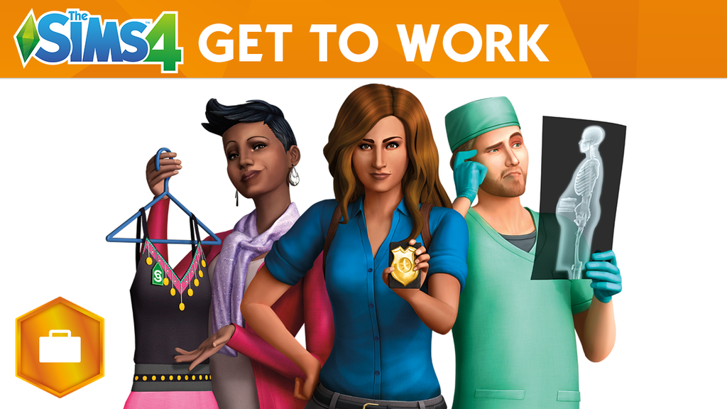 Seven Things You Need to Know About Get to Work1) Be a Doctor: Your Sim can now spend their work day saving lives, treating patients, performing emergency surgery, and for the first time ever, delivering babies!2) Combat Crime: Investigate crime scenes, interrogate Sims, and arrest criminals while you work your way from Cadet all the way up to the Chief of Police.3) Experiment and Invent: Scientists spend their days building crazy inventions and collecting unique specimens for diabolical creations like the Sim Ray. Your Sim will have to decide whether they’ll use their inventions to help or torment their fellow Sims.4) Create Unique Retail Businesses: Create any number and type of retail business you want, including bakeries, clothing boutiques, art galleries, bookstores, and much more.  You can customize every facet of your business with Build Mode; select what items to sell, manage your employees, and even upsell customers!5) New Career Venues: All new career venues and neighborhoods like the Hospital, Police Station, and Science Lab are fully stocked with brand new objects to help your Sims achieve success! Or head down to the Retail District to check in on the many retail businesses you’ve created and find your Sims true calling.6) Learn New Skills: Check out a whole new set of skills that will allow your Sims to create even more unique objects.  Sims can now capture the picture-perfect photo or bake and decorate a delicious treat with the new Photography and Baking skills.  Whatever your Sims make can be proudly displayed at home or sold to earn a few extra Simoleons.7) Discover Aliens: Aliens have landed and walk amongst us!  Find out which Sims are truly out of this world and discover the mysterious Alien dimension!