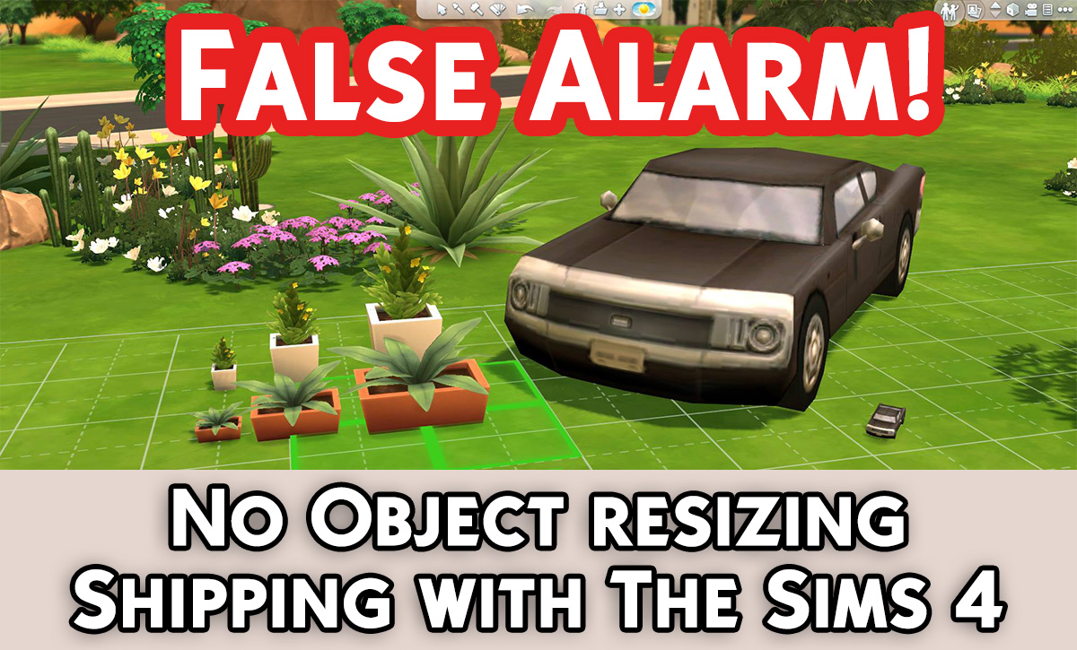 honeywellsims4news:
THE SIMS 4: NO OBJECT RESIZING 
One of the more interesting features to come out of Creator’s Camp was the ability to resize objects. Creator Camp attendees like Ruthless_kk certainly gave it high marks:
&ldquo;You can imagine how thrilled I was to hear about a new cheat that is designed to allow the player to make any object…including the plants…larger.  Yay!  
You can then imagine how disappointed I was when another player discovered the cheat does not transfer when a lot is uploaded to the Gallery. I will be avidly waiting to hear that they have gotten the kinks worked out of that cheat code, because I can see the vast potential it brings. —Ruthless_kk
Some even went as so far as to jokingly call it the “best feature”.
&quot;You can rezise almost everything from plants and stones to endtables and rugs :D best feature :P&rdquo; —Chrillsims3
Unfortunately — like a whole host of other features in The Sims 4 — it looks like they didn’t get it working properly and decided to cut it instead. 
&ldquo;The weird object resizing thing was a developer test that we left on because we thought people might have fun messing around with it. There’s always the opportunity to turn it into a real feature in the future.&rdquo; —Graham Nardone
That or it was never meant to ship with the game and the Gurus provided the cheat just for entertainment — as if the game wasn’t fun enough on it’s own? 
Either or, not explicitly telling Creator Camp attendees the feature they were having so much fun with wasn’t a feature at all hardly seems fair.  Approving numerous pictures showcasing a feature that isn’t in the game seems down right deceptive. 
Updated 8-14-2014 Graham corrects his previous statement regarding object resizing. Object resizing will be included in The Sims 4.
FALSE ALARM!
&ldquo;I was wrong, told we added saving resized objects from creator’s camp feedback - last minute addition. We’ll continue improving it as well.&rdquo; —Graham Nardone
Photo Credits:  The Sim Supply
